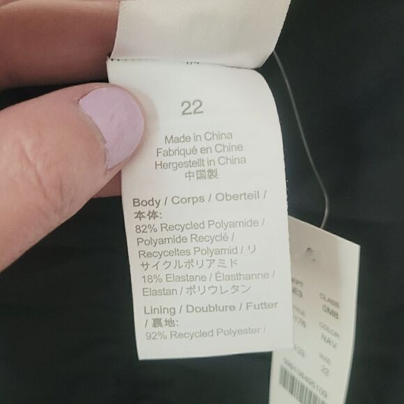 New J.Crew Ruched Sweetheart One-Piece Swimsuit in Navy Size 22 NWT - Picture 9 of 14